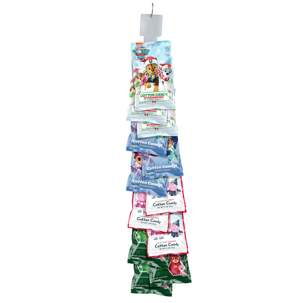 Assorted Christmas 2oz Cotton Candy Bags Clip Strip 