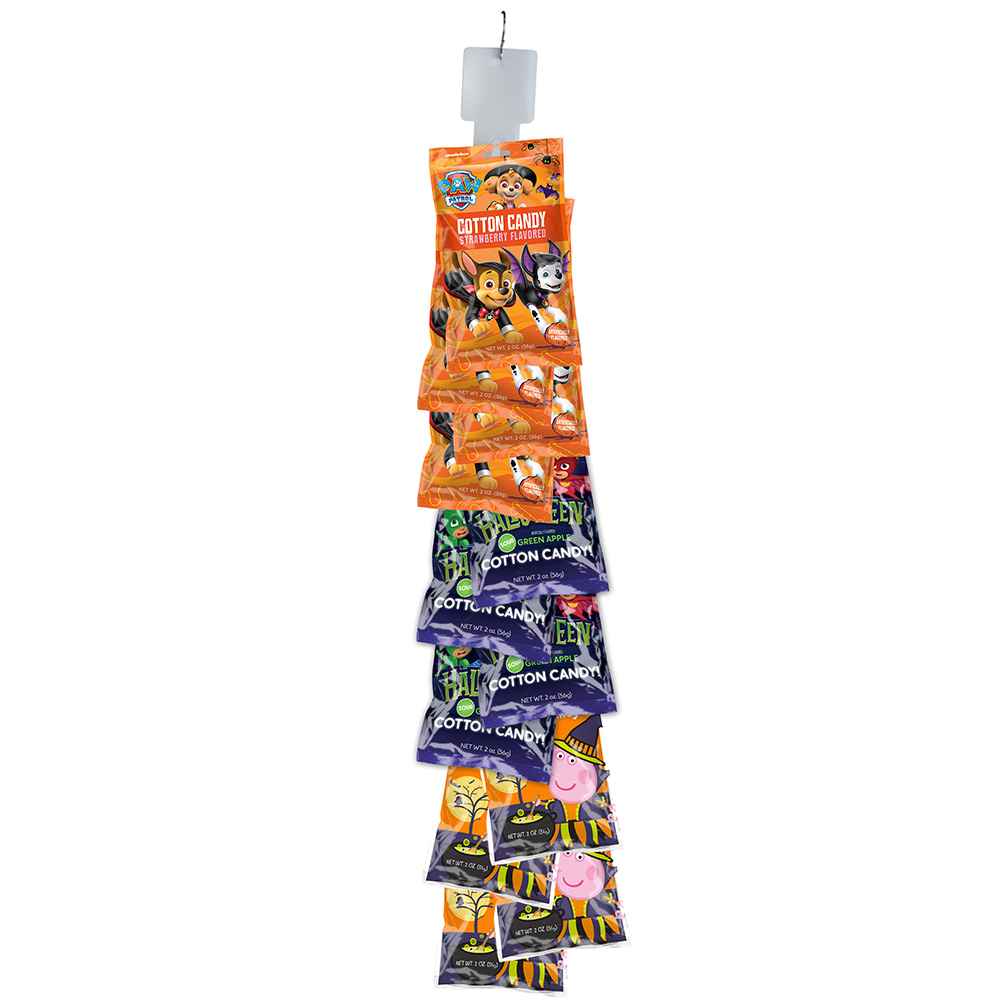 Assorted Halloween 2oz Cotton Candy Bags Clip Strip
