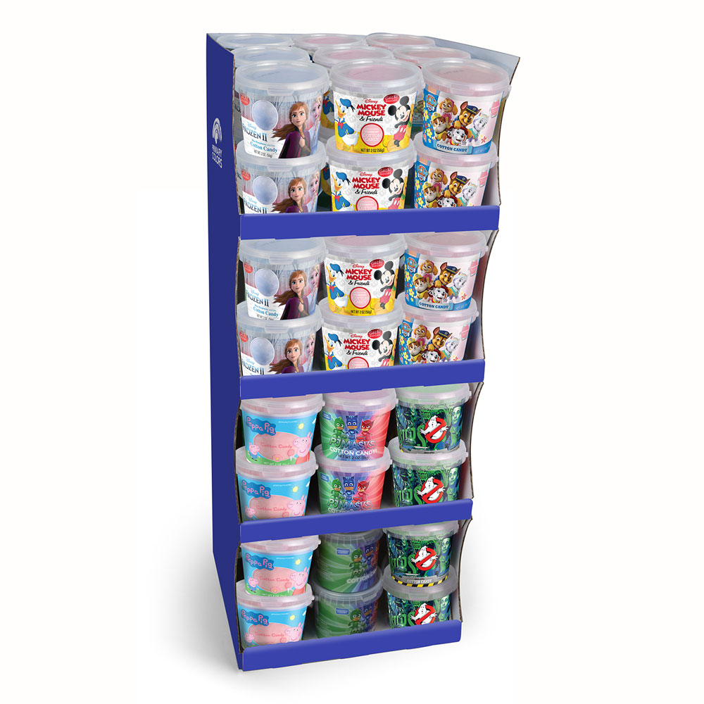Assorted Licensed 2oz. Cotton Candy Tubs Floor Display 3907