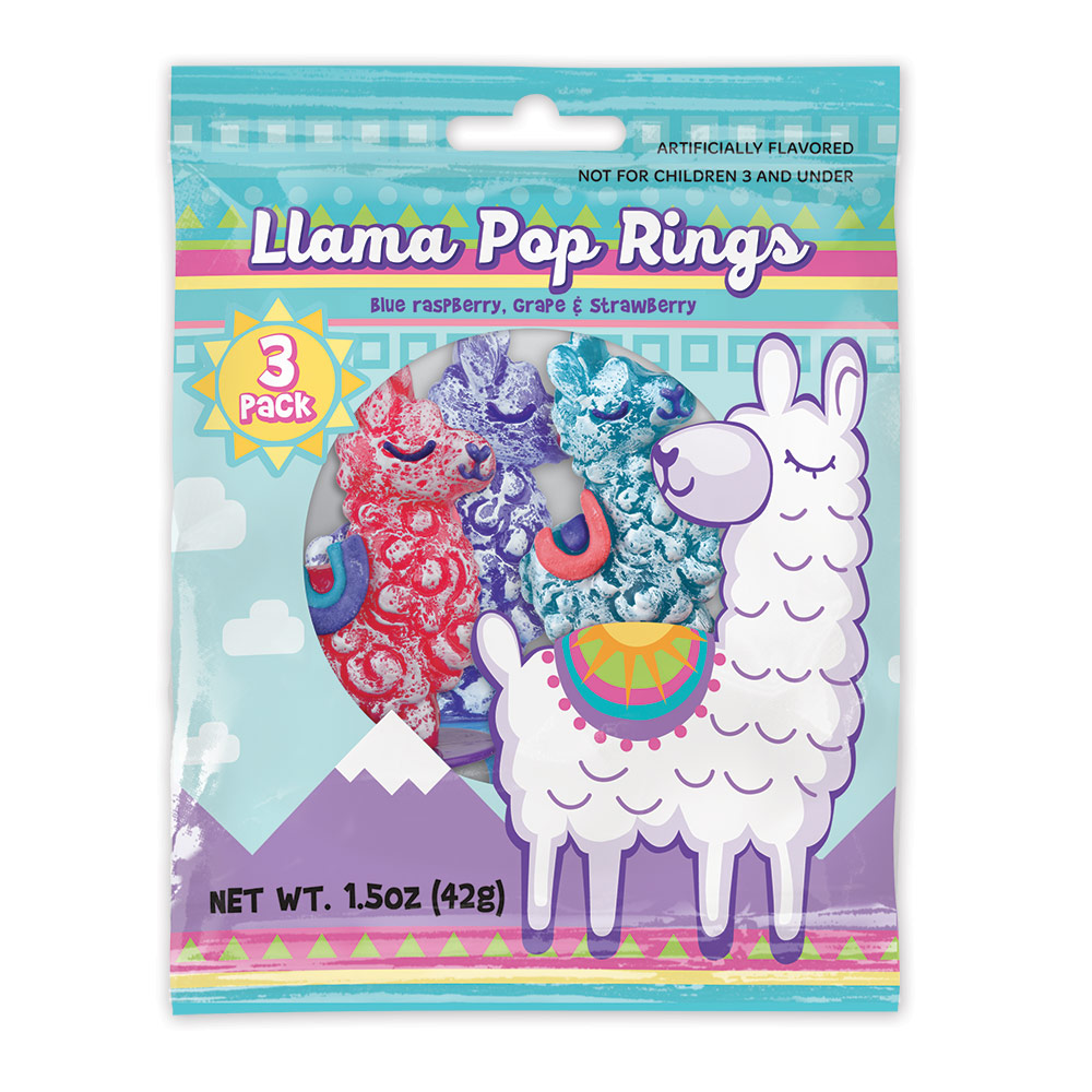 3pk Llama Lollipop Rings 