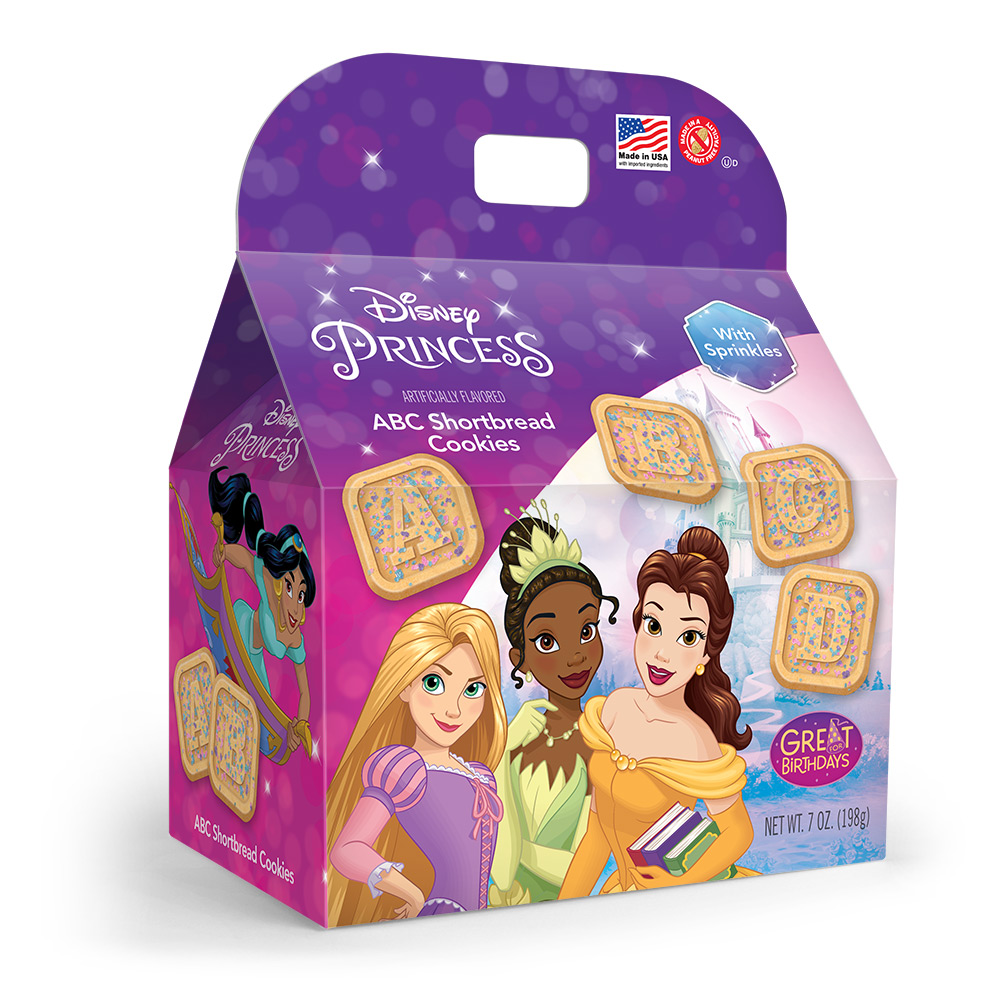 Disney Princess ABC Sprinkled Shortbread Cookies Gable Box
